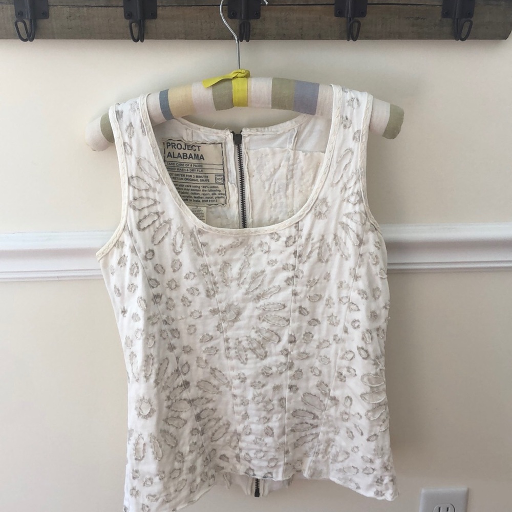 Anthropologie  embroidered tank